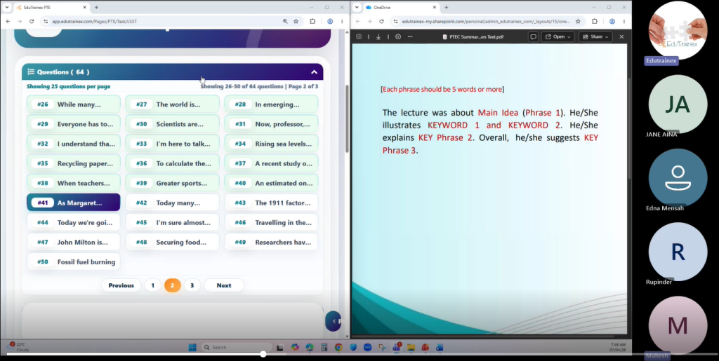 PTE Live Classes